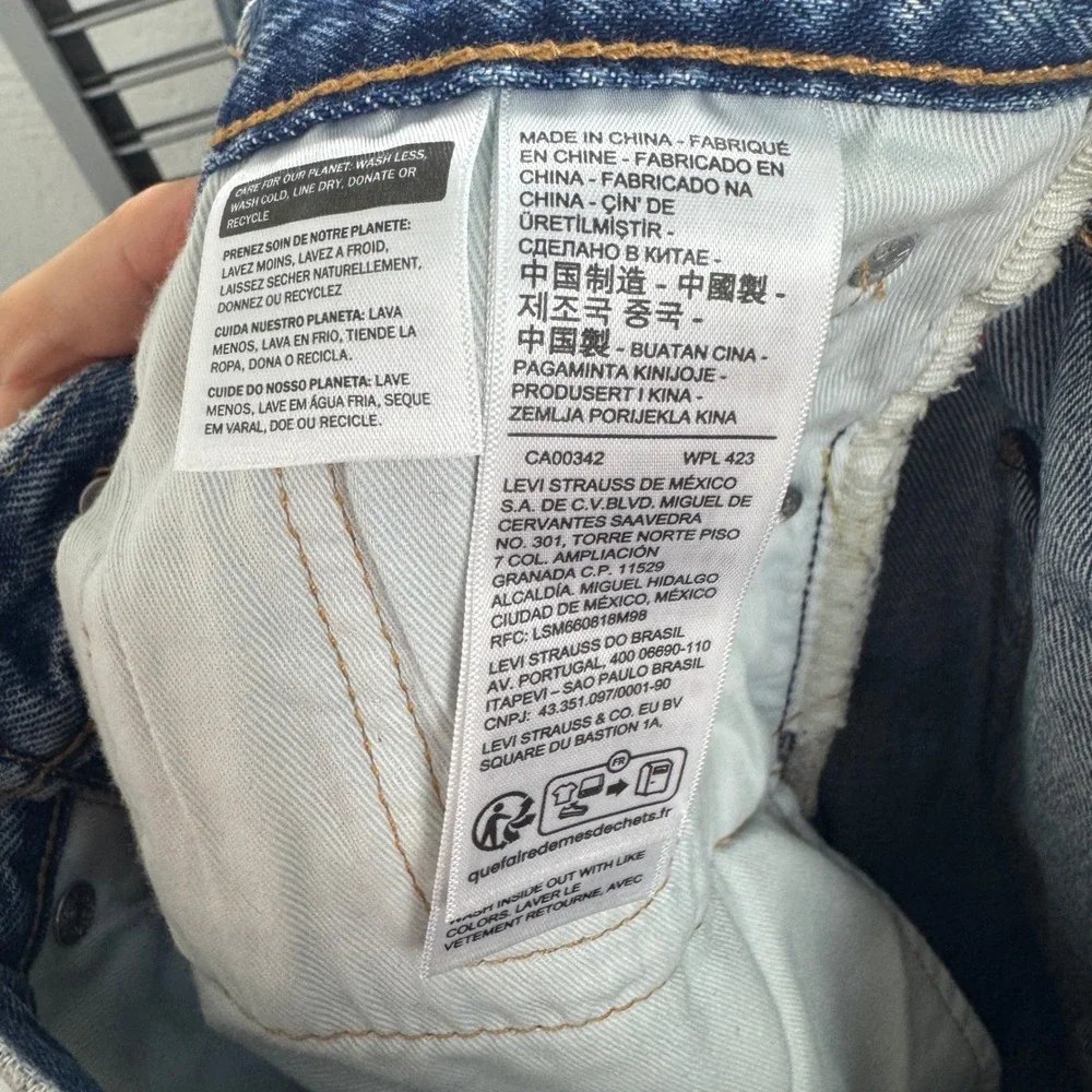 NWT! Levis Premium 501 Original Selvedge Distressed Sashiko Jeans 29x32‎